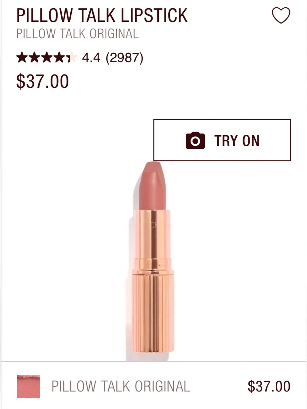 Charlotte Tilbury Pillow Talk fair kissing Lipstick